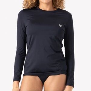 NWT Roxy Anthracite Black New Enjoy Waves Long Sleeve Lycra Rash Guard